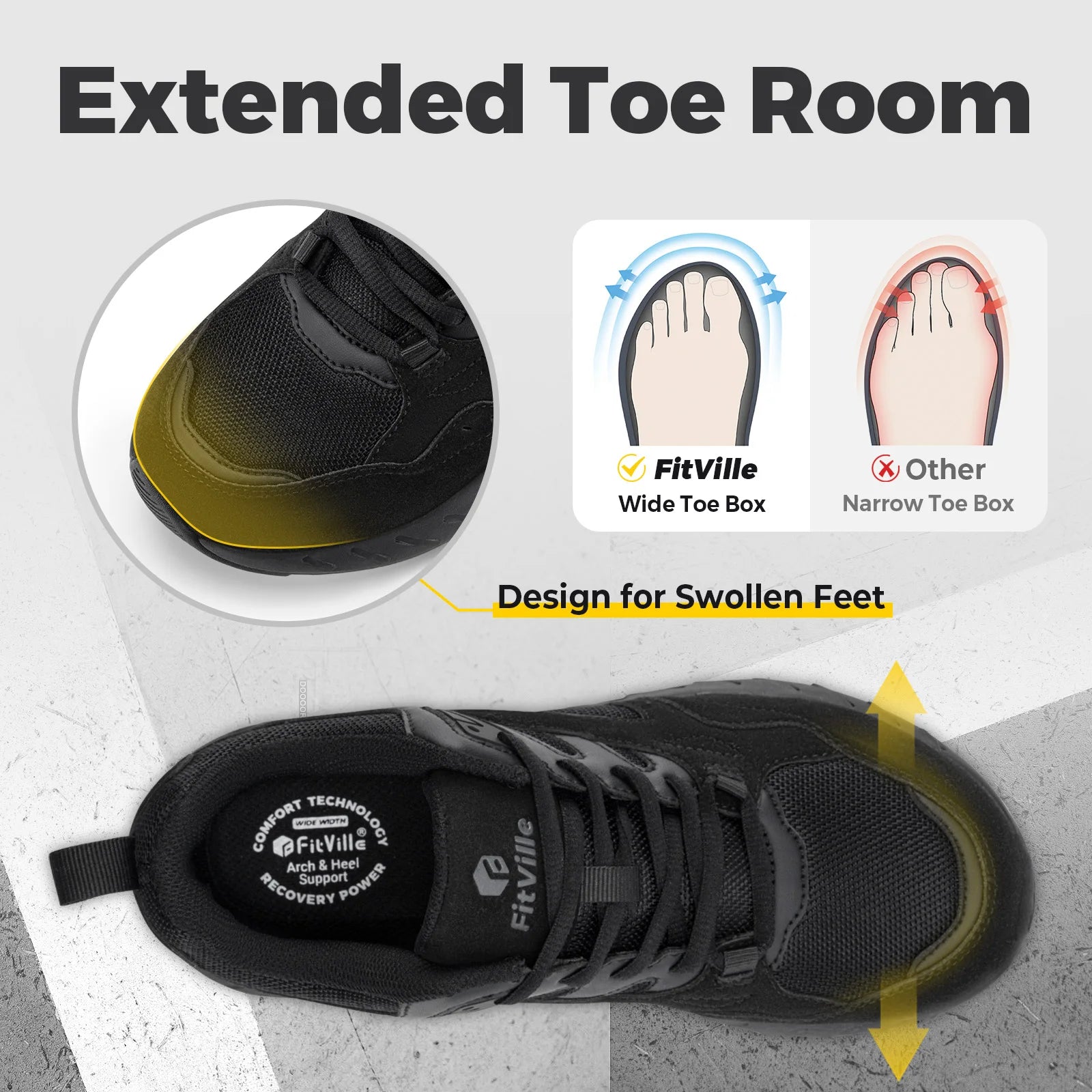 Women's Widened And Breathable Walking & Running Shoes - Lightweight Sports Shoes For Plantar Fasciitis