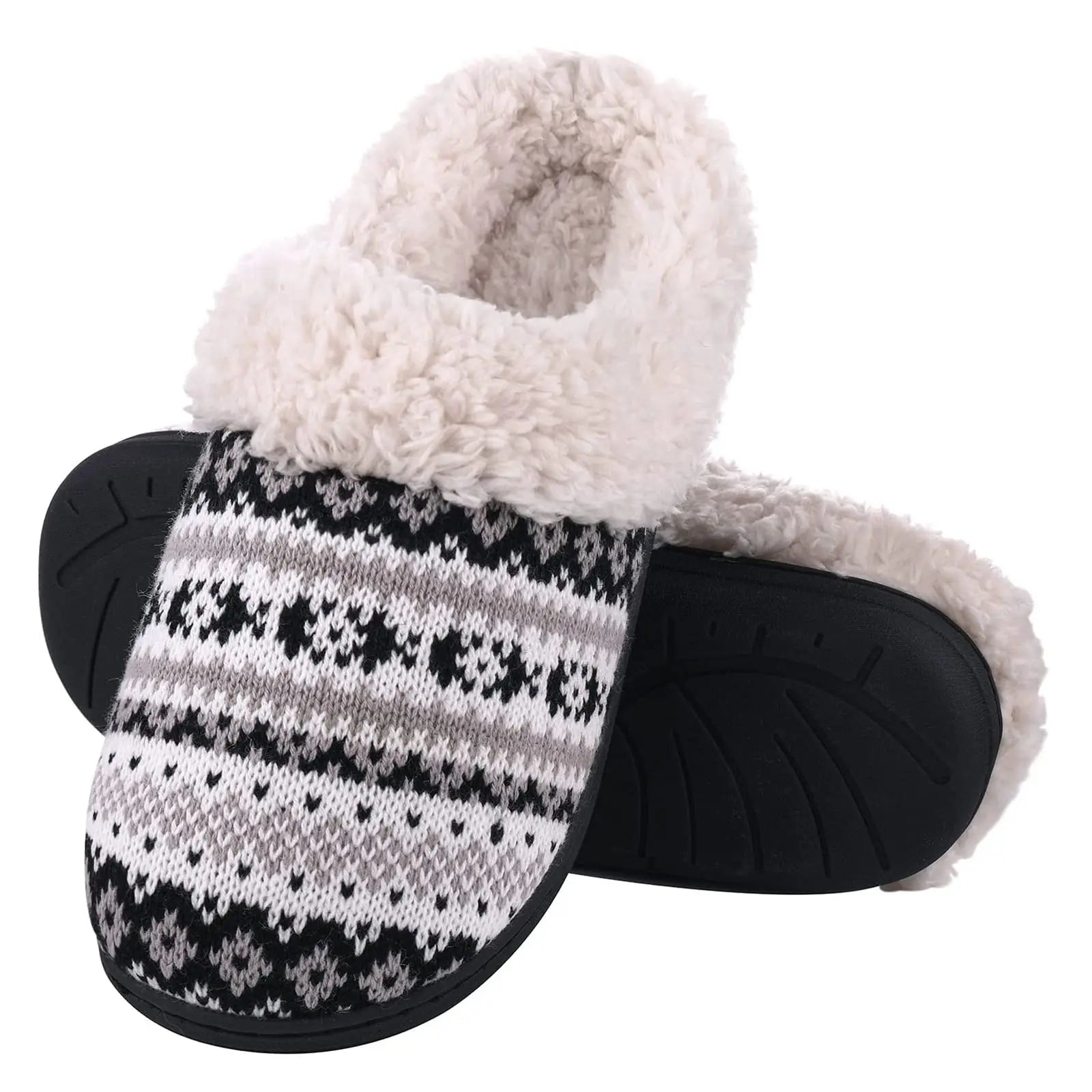 Unisex Winter Fur Slippers Warm Cosy Plush Fluffy Home Cotton Shoes Plush Anti-Skid and Indoor Furry Slippers For Men & Women
