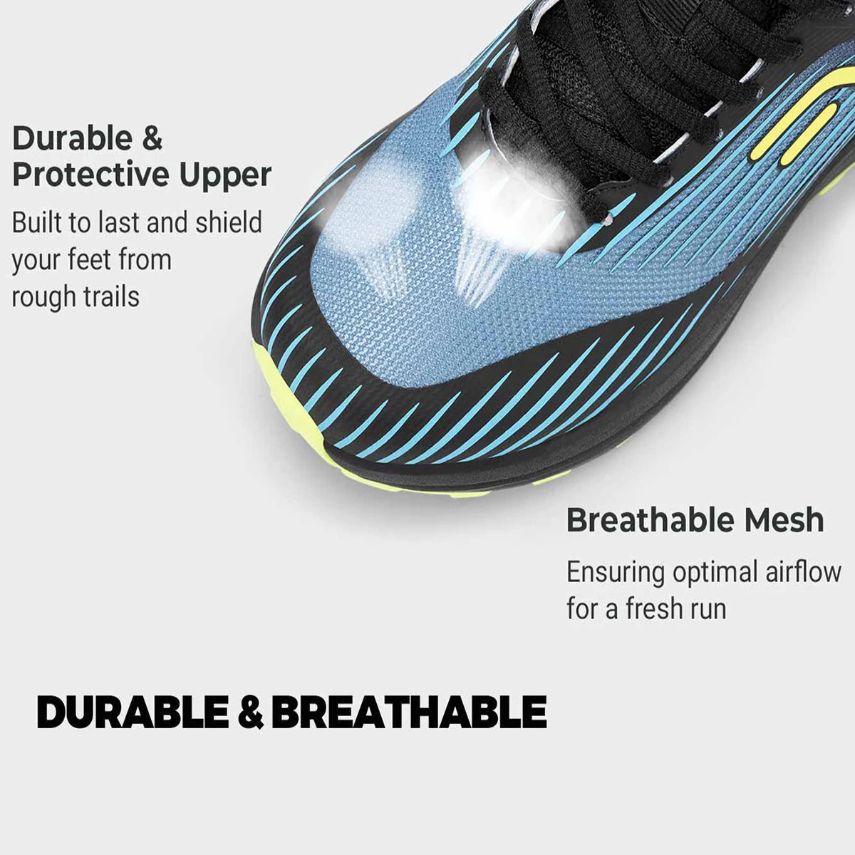Men's Extra Wide Non-Slip Trail Running Shoes - Lightweight Sneakers For Swollen Feet & Arch Support Pain Relieve