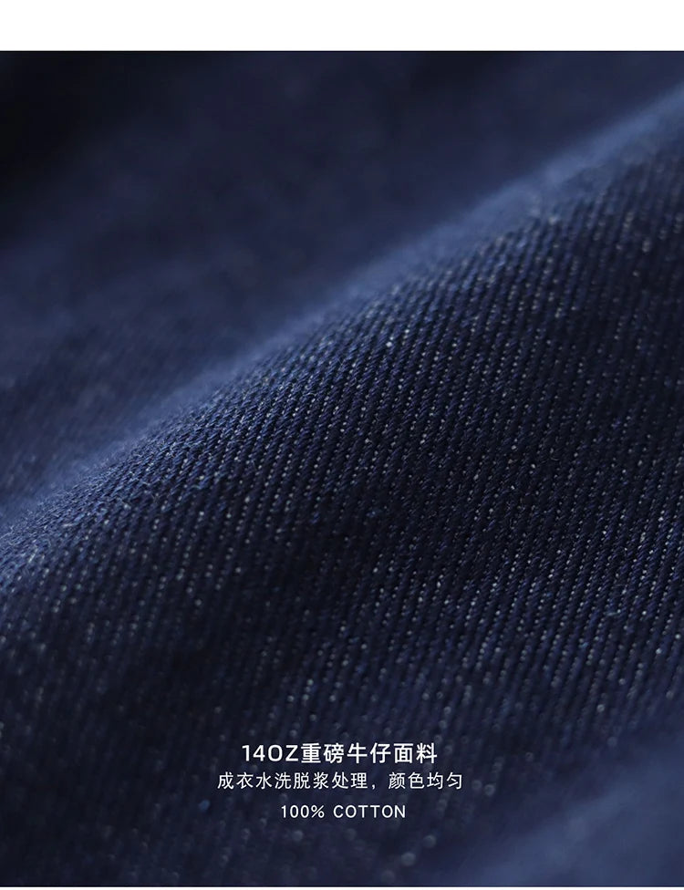 Lente Herfst Nieuwe Amerikaanse Retro Heavyweight Denim Cargo Jas Herenmode Puur Katoen Gewassen Multi Pocket Casual Jas