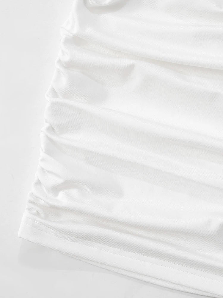 Liefdesringen Patchwork 2-delige set met gekruiste haltertops voor dames + gerimpelde holle rokken, bijpassende pakken met trendy straattrends