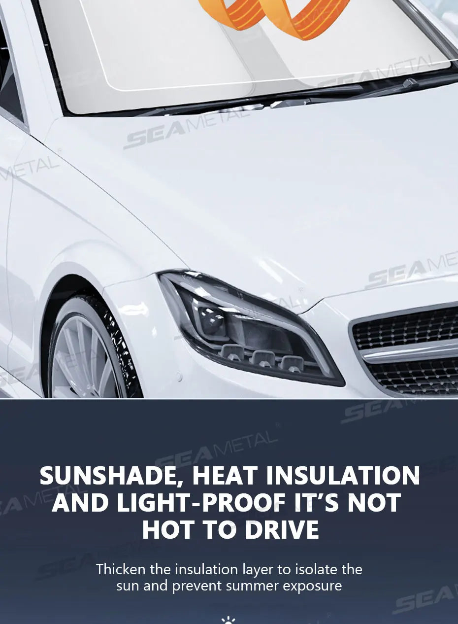 SEAMETAL Car Windshield Sun Shade Cover Foldable Front Window Sun Visor Blocks UV Refletive Car Parasol Sunshade Protector Cover