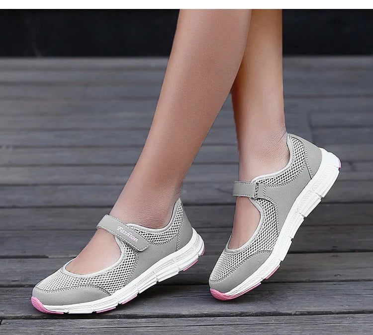 Sneakers For Women Breathable 2025 New Fashion Flat Soft Woman Vulcanize Shoes Mesh Fabric Women Shoes Female Footwear