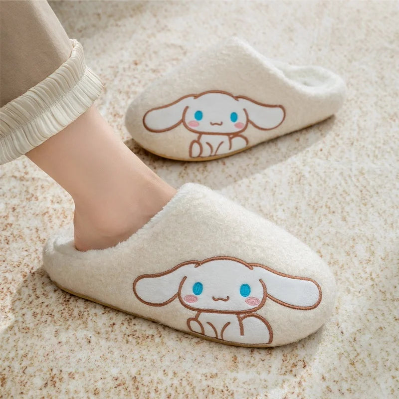 Kids' Slippers House Shoes Cartoon Kuromi Winter Shoes Warm Anti-Slip Soft Bottom Shoes For Girls Size 36-41