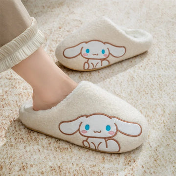Kids' Slippers House Shoes Cartoon Kuromi Winter Shoes Warm Anti-Slip Soft Bottom Shoes For Girls Size 36-41