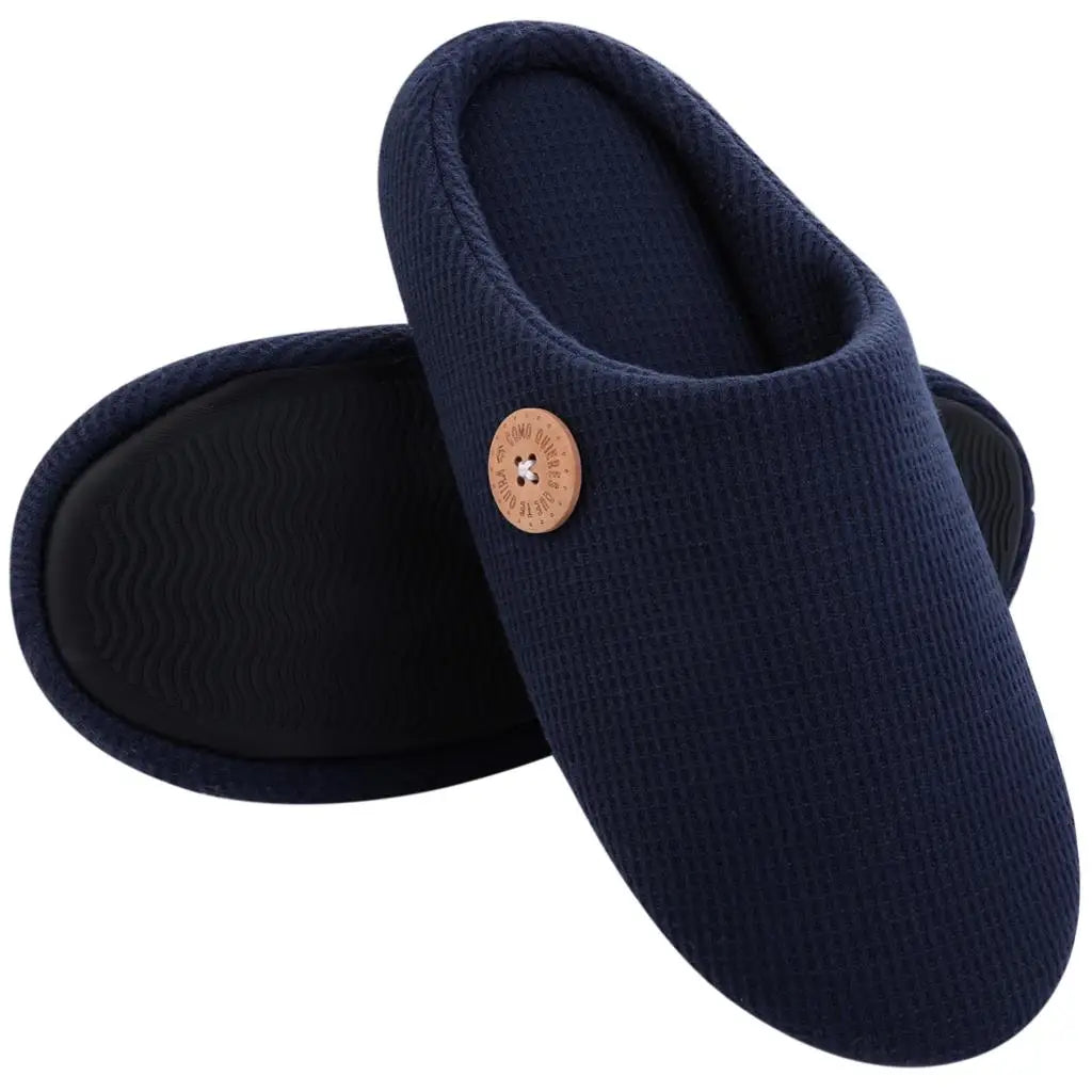 Unisex Winter House Slippers Anti-Slip Fluffy Warm Memory Foam Cotton Slippers With Durable Rubber Sole for Men & Women