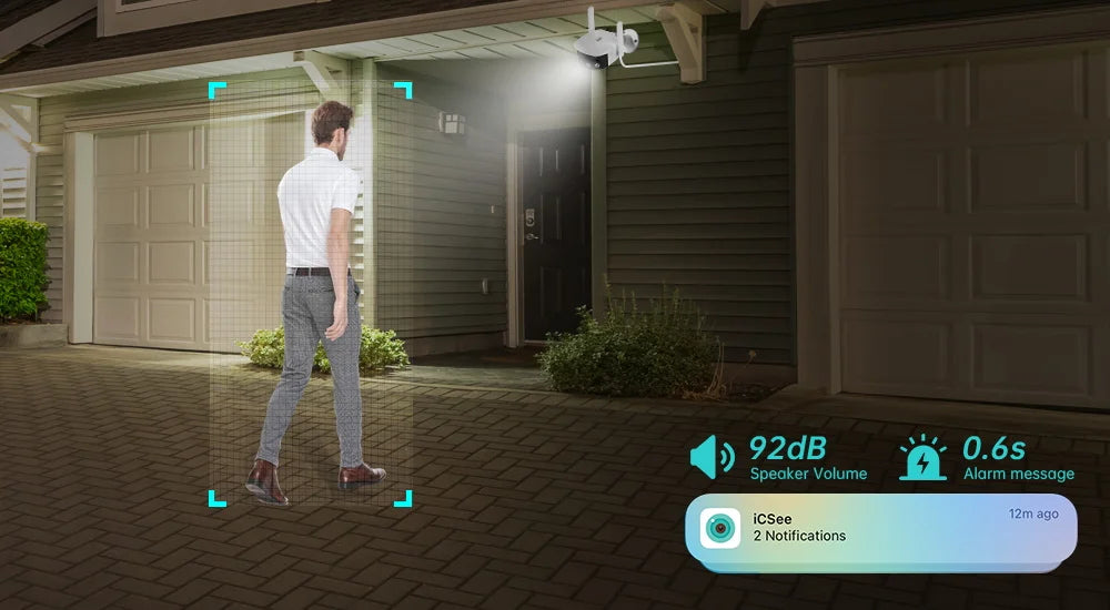 BESDER 8MP 4K Dual Lens Ultra wide angle 180° Wifi IP Camera Cecurity Protection Ai Human Detect Security Surveillance ICSEE APP