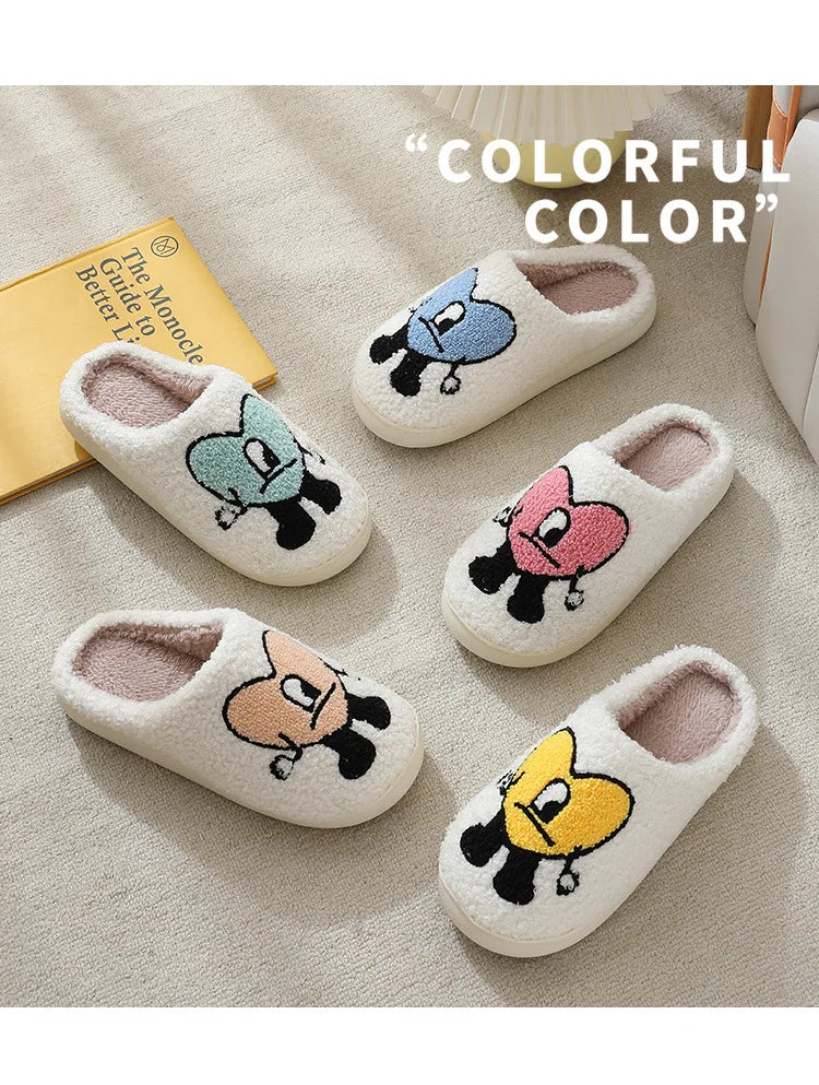 Unisex Christmas Winter Warm Cute Fluffy Slippers Suitable for Couple Bedroom Use and As Gift Cotton Shoes With Soft Sole Flat Shoes