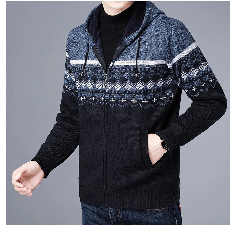 Men's High Quality Hooded Casual Cardigan, Patchwork Jacket, Male Outerwear, and Windbreaker Coats