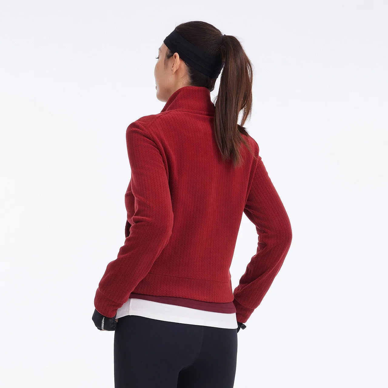 Women's Stand Collar Thermal Polar Fleece Jacket, Integrated Seam Pocket, Silver-Thread Embroidery Short Coats For Ladies