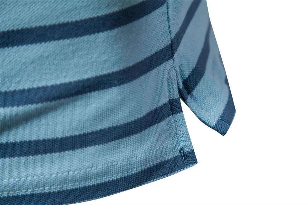 Cotton Embroidery Men's Polo Shirts Casual Striped Short-sleeved Polo Shirts for Men New Summer Polos Men Clothing