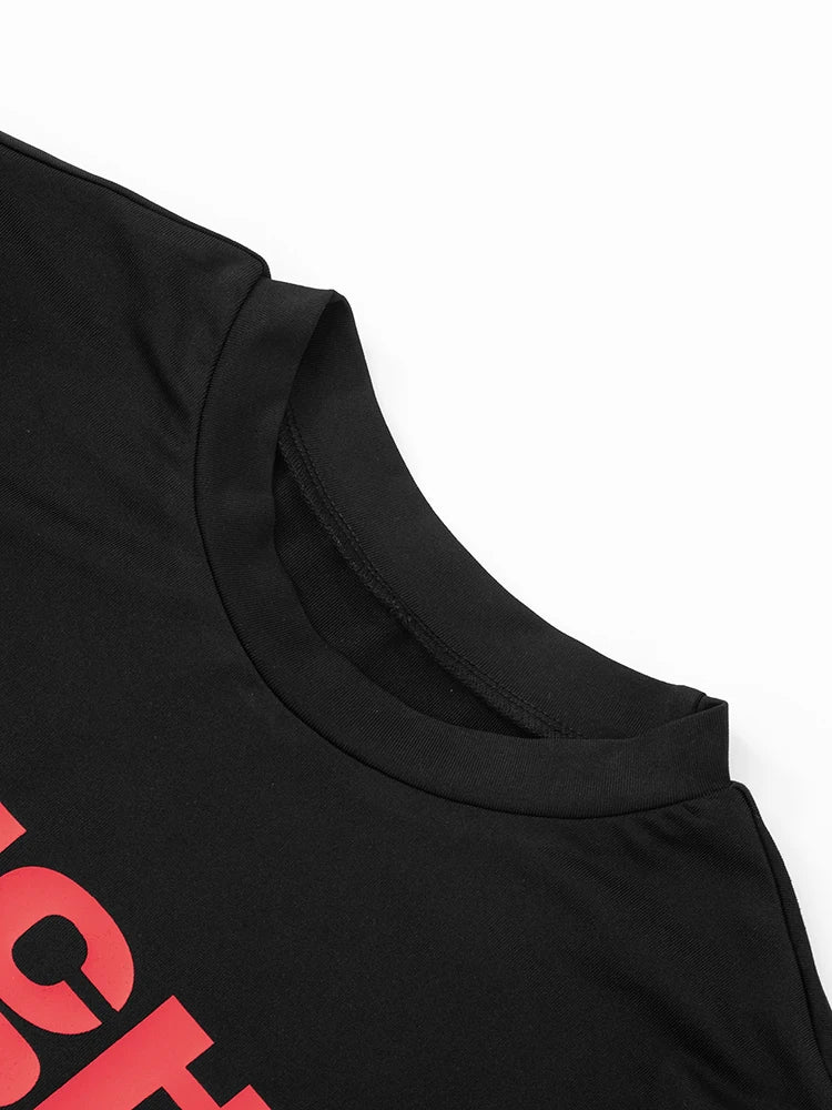Letter Print Fashion Crop Tops Women Summer Trend o-Neck Mini Sleeve Daily Casual Simple Classic Streetwear T-Shirts