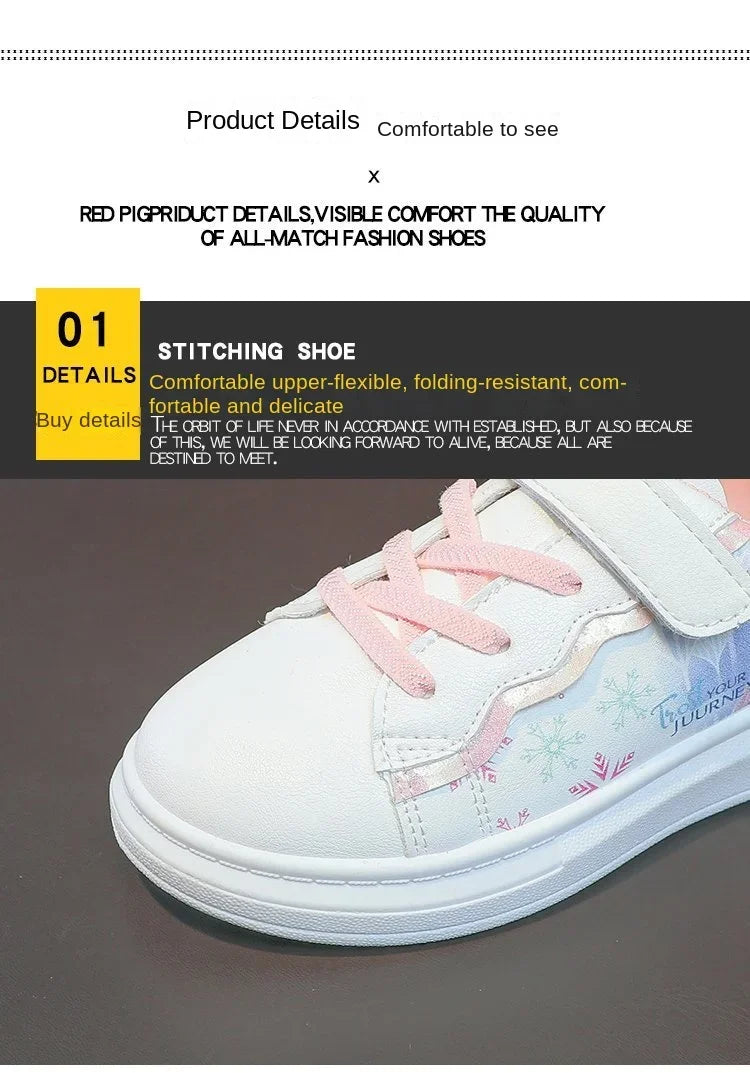 Disney Kids Girls Shoes fashion Children Sneakers Girls Elsa Frozen Princess Casual Sport Shoes Student Shoes Teen Shoes