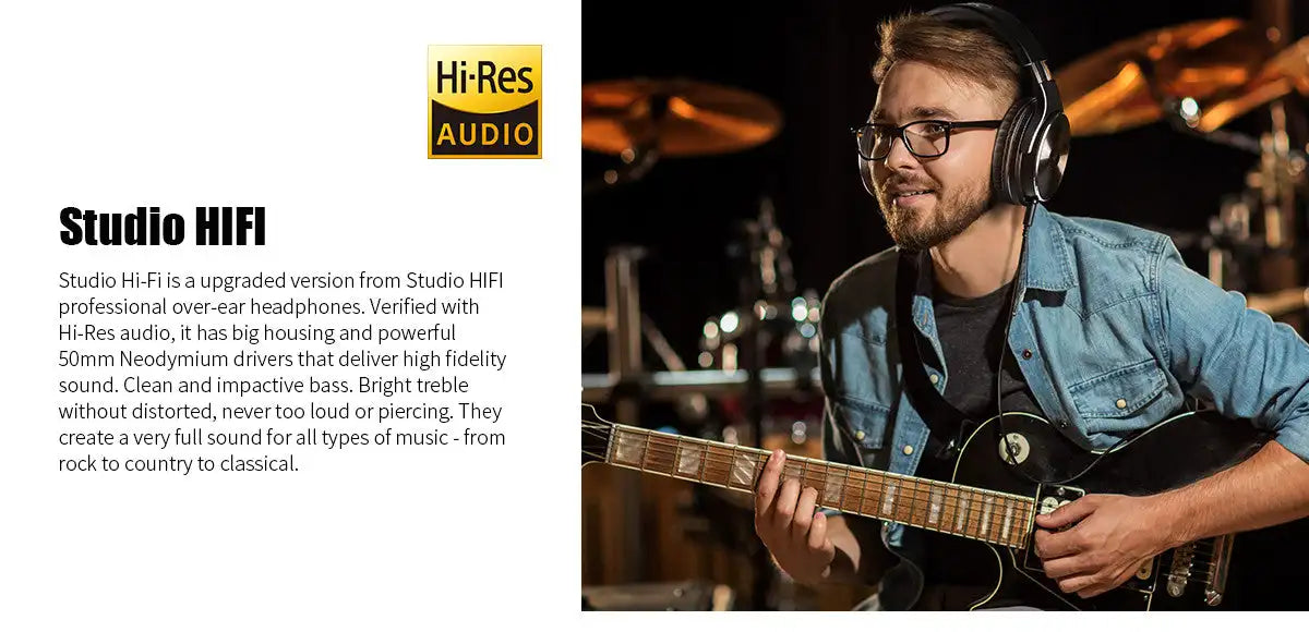 OneOdio Studio HIFI Closed Back Over Ear Wired Dual Jack Professional Studio Monitor Mixing Recording Headphones for Guitar PC