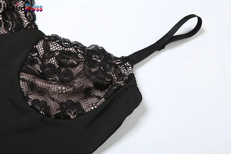 Sexy Camis Dress Women Skinny Patchwork Chest Summer Elegant Skinny Elastic Stretch Maxi Bodycon Clubwear Vestidos