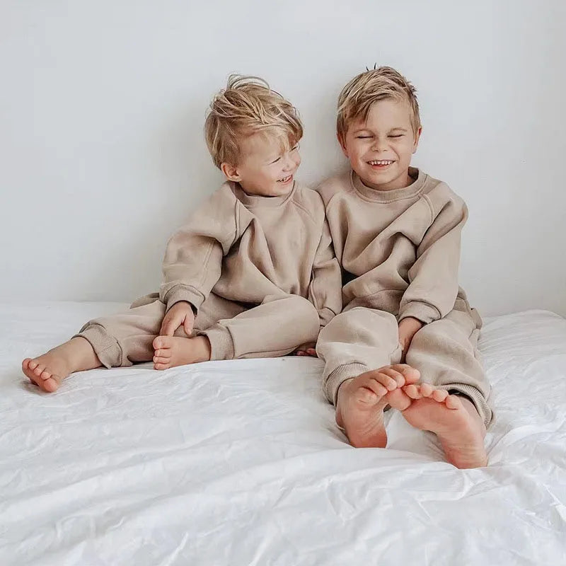 New Spring Boys Clothing Kids Girl Loose Leisure Sports Suit Children 2PCS Hoodie + Sweatpants 4-6Y Unisex