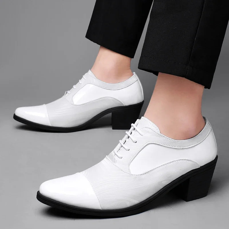 Height Increasing Men Dress Formal Business Shoes Luxury Italy Gentleman Party Evening Oxfords High Heel Youth Wedding Shoes