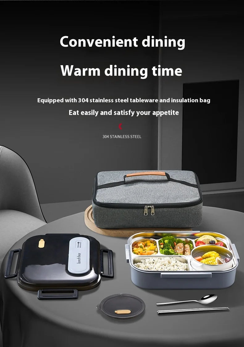 316 Stainless Steel FoodGrade Extra-Large Insulated Airtight Lunch Box - Microwave Safe Container for Office Workers & Students