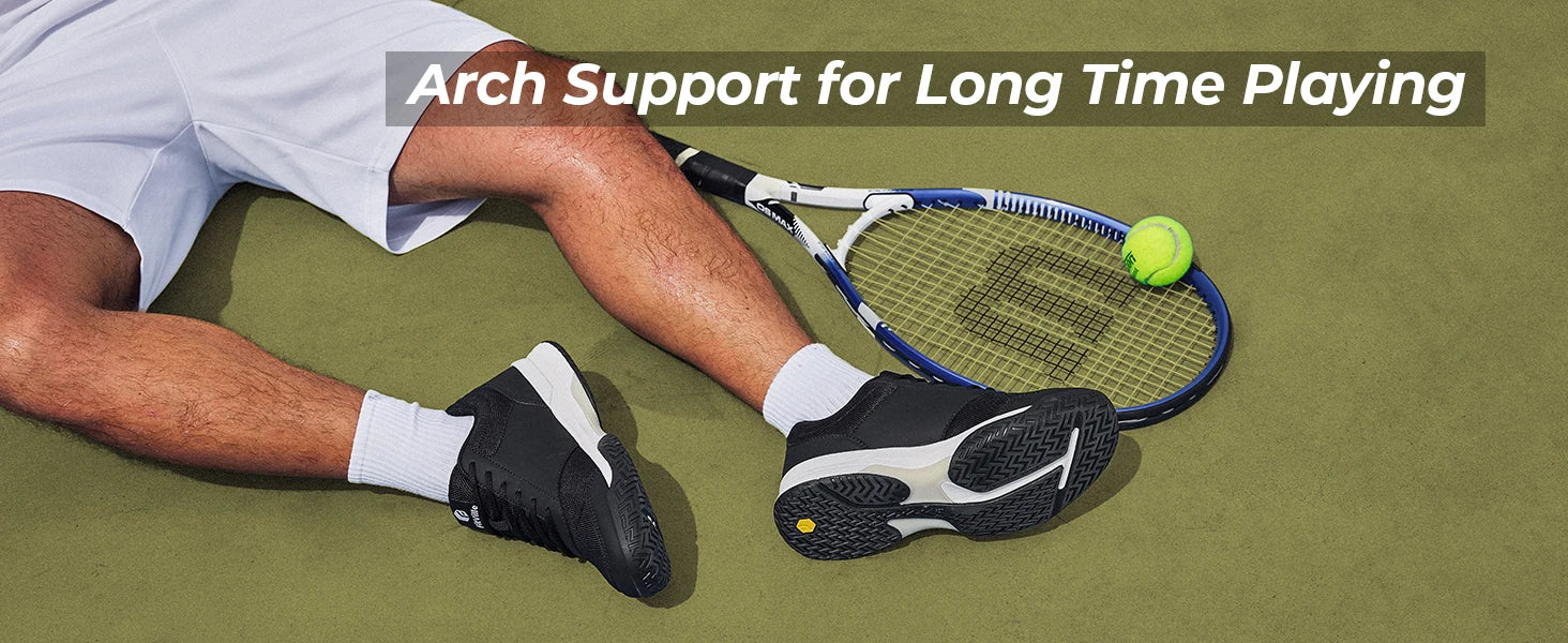 Wide Men's Tennis Shoes Anti-slip Breathable Professional Sneakers Tennis Footwear for Arch support Pain Relief