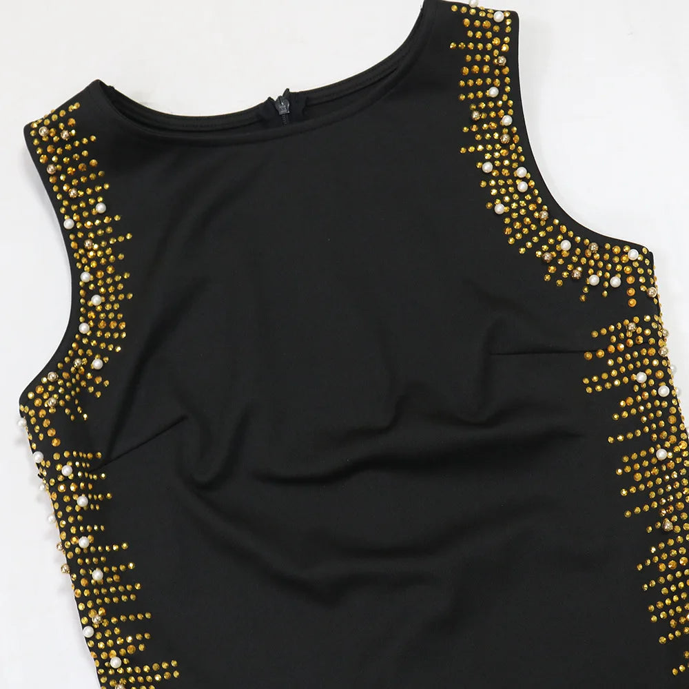 Sexy Rhinestone Beads Tassels Party Dress