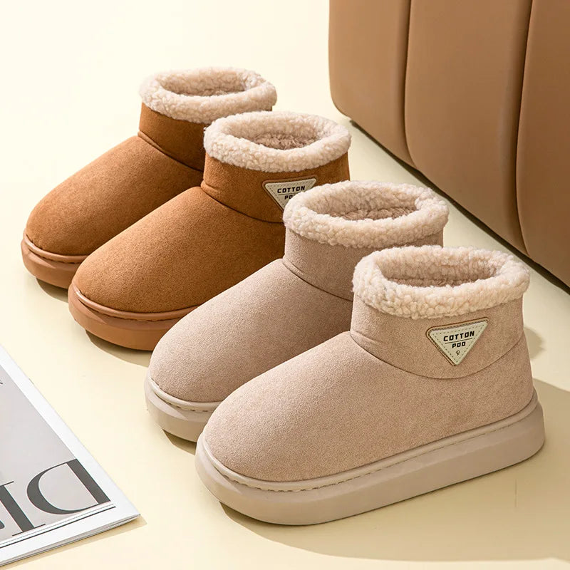 Women's Winter Warm Furry Snow Boots With Soft Plush Cosy Cotton Soft Bottom and Non-Slip Comfort Suitable For Home and Outdoor Use Ladies Shoes