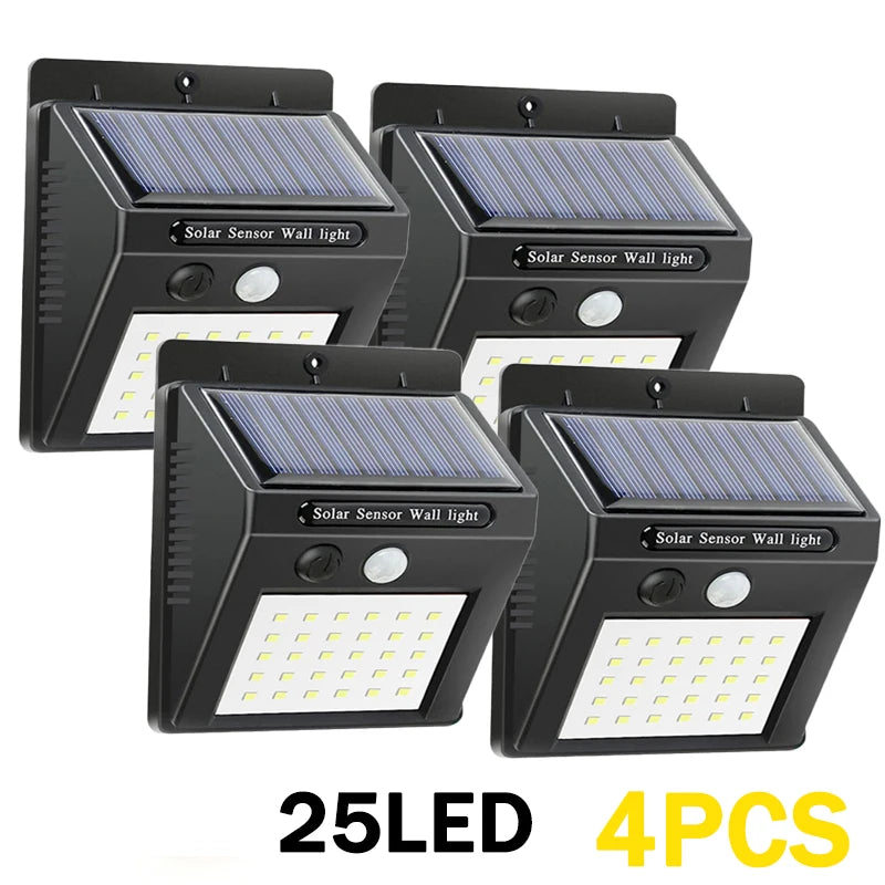 LED Solar Light 25/30 LEDs Wireless Motion Sensor Light Waterproof Solar Outdoor Lights Garden Decoration Spotlights Wall Lamp