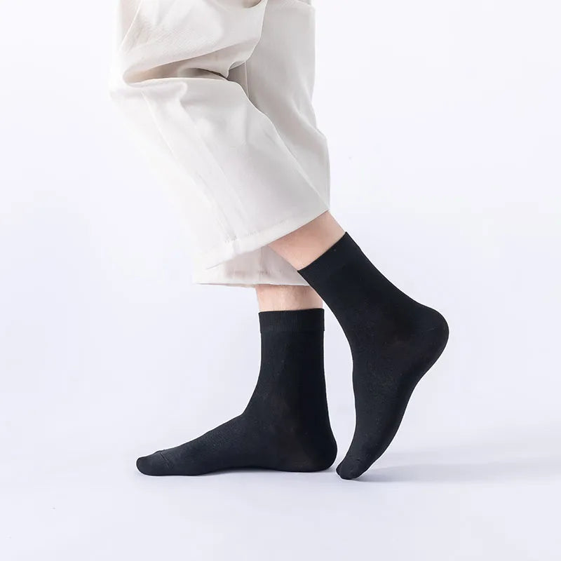 10 Pair Women's Bamboo Fibre Socks Harajuku Retro Solid Colour Casual Ladies Set Korean Style Female Socks