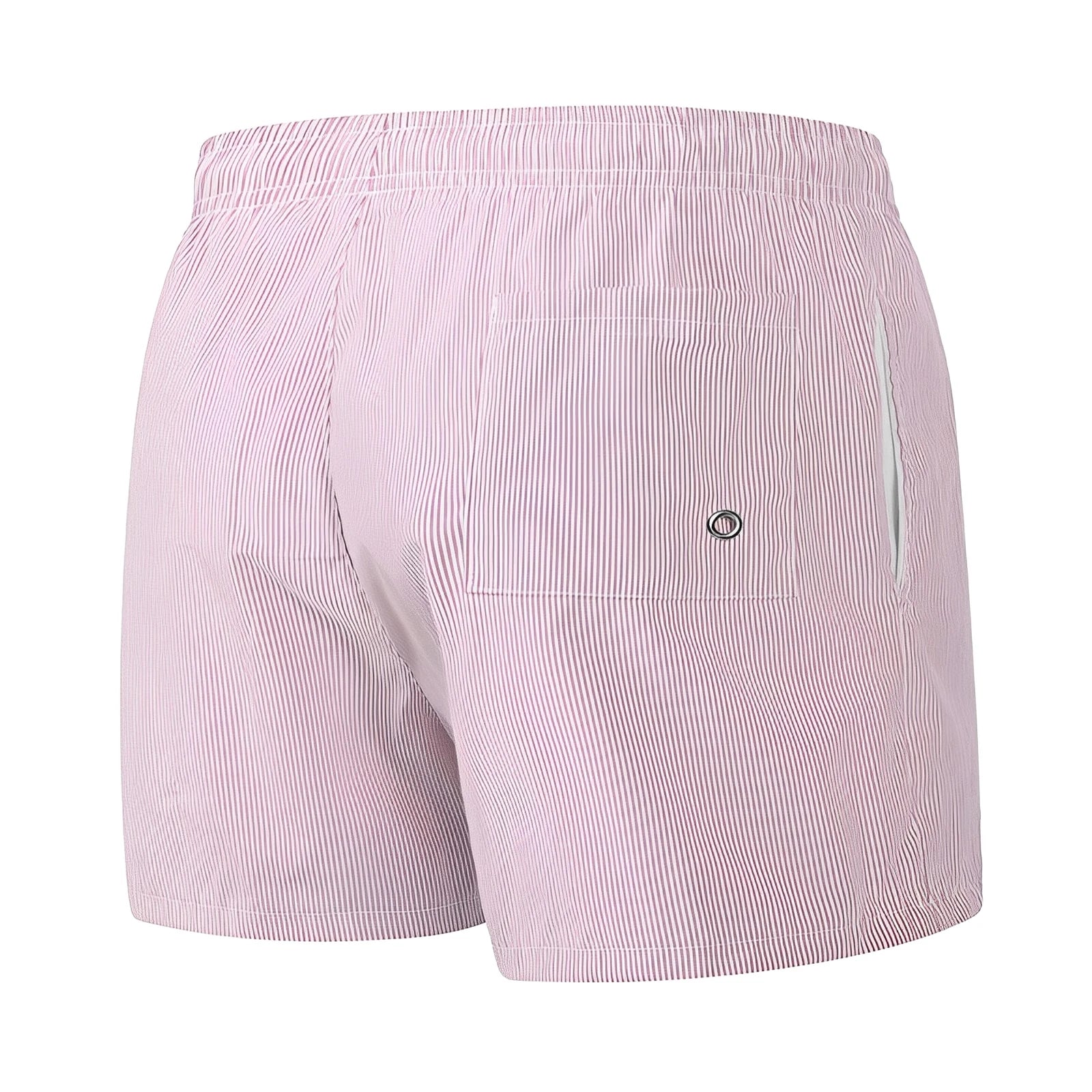 Men’s Quick-Dry Striped Swim Shorts – Beach Board Shorts with Mesh Liner & Pockets for Summer Swimwear