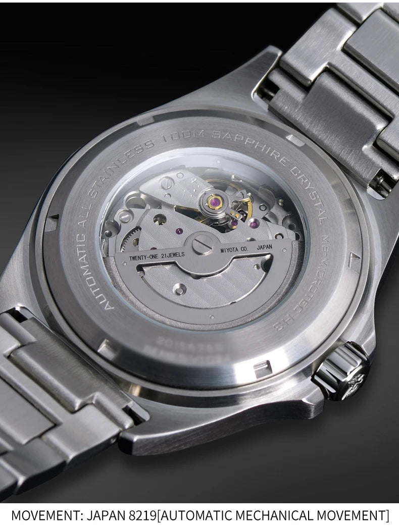 Yelang V1030 Men Brand Watches Japan MIYOTA 8219 Automatic Mechanical Luxury Wristwatch Swiss Luminous Waterproof T100 Watch