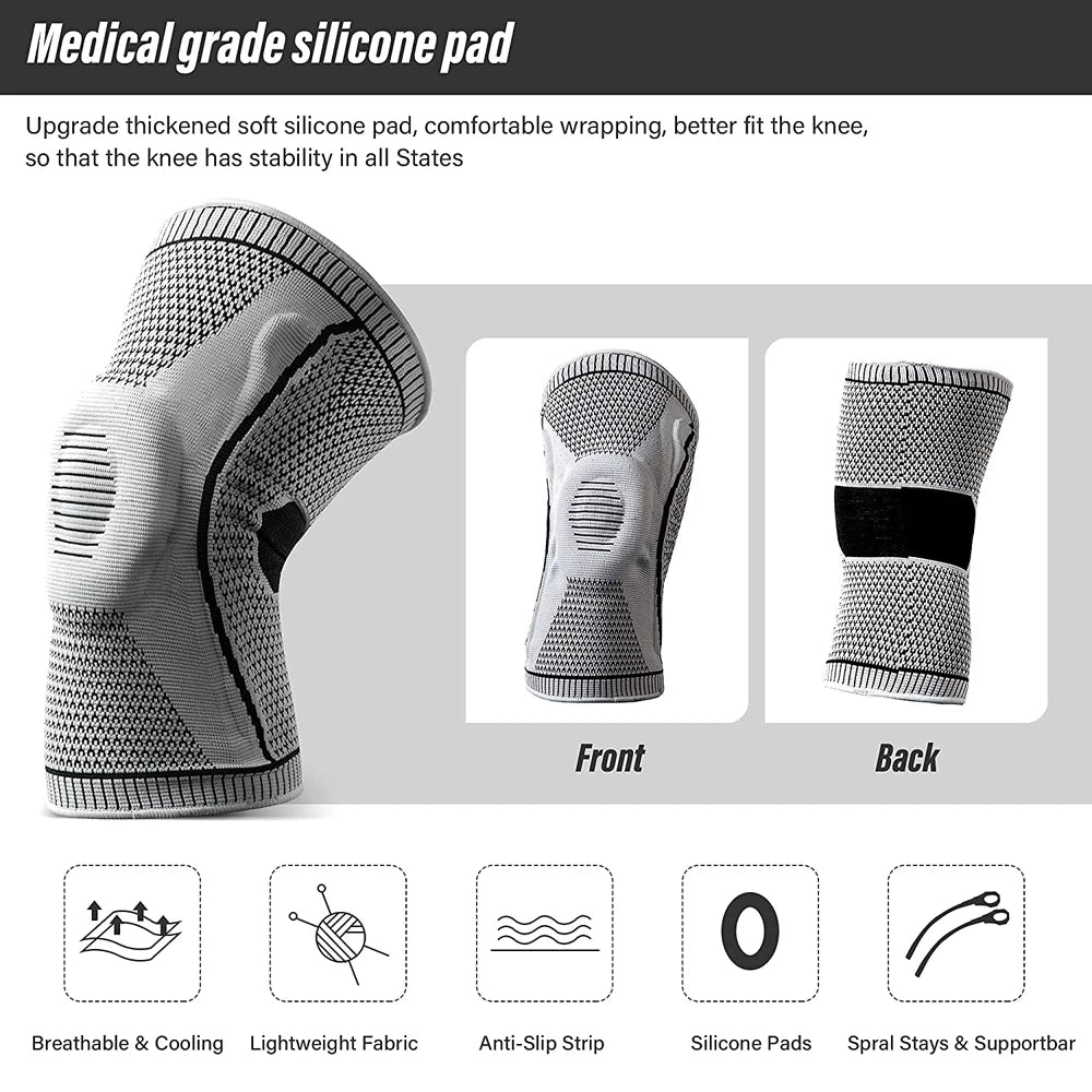1 PCS Professional Sport Knee Brace With Protector Support Pads - For Arthritis,, Meniscus Tear, And Joint Pain Relief During Running & Riding