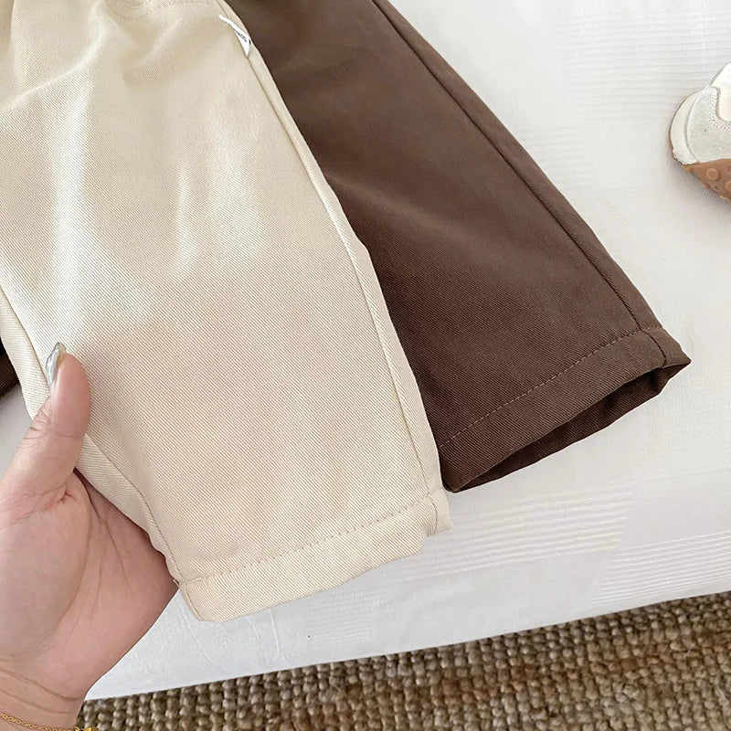 Fleece Padded Warm Winter Kids Baby Boys and Girls Pants Toddler Kids Solid Straight Plush Trousers 1-6Y