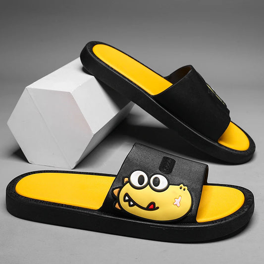 New Style Men Cartoon Pattern Walking Casual Slippers Home House Indoor Casual Sandals Youth Water Slides