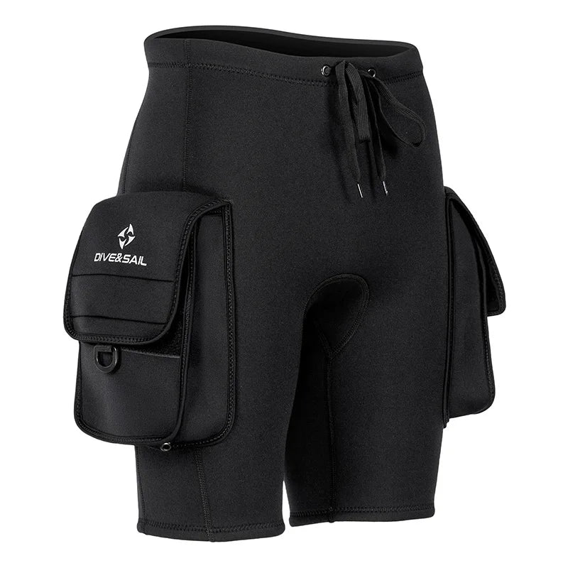 Men’s 3MM Neoprene Wetsuit Shorts – Thermal Diving & Surfing Shorts with Pocket for Swimming, Snorkeling & Water Sports