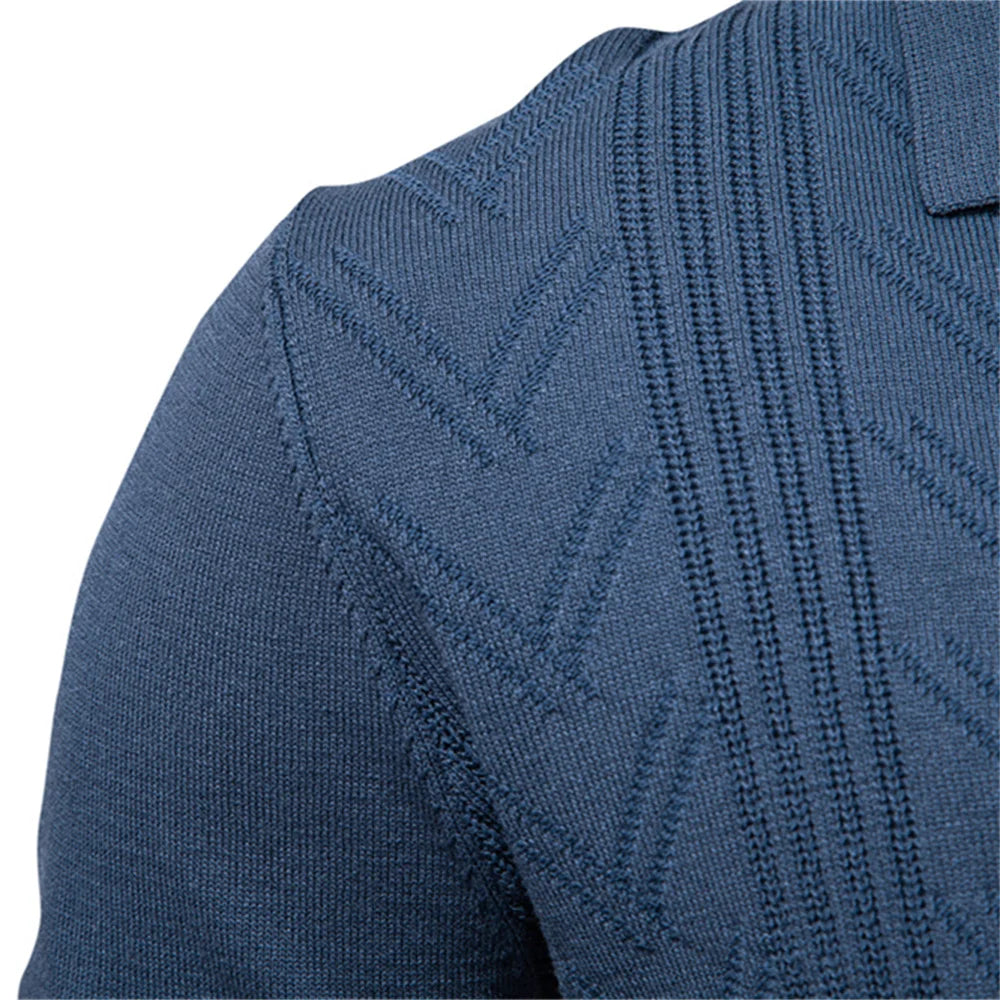2025 Men's Henley Polo Solid Colour Long Sleeve Fashion Forward Cut Luxury Business Social Premium Male Polo