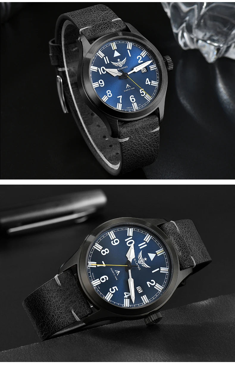 Yelang V1021 Men Quartz Watch 42mm Swiss Ronda Movement Luminous T100 100m Waterproof Men's Diving Watch 316L Stainless Sapphire