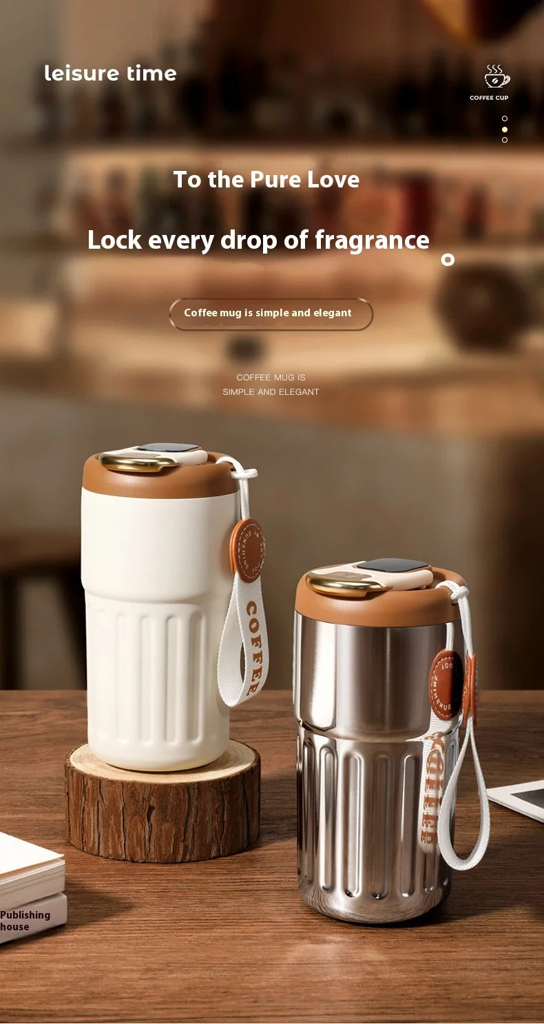 316 SS Smart Vacuum Insulated Thermos Flask - 24/12Hr Hot/Cold Retention, Leakproof, Minimalist Design, Travel Coffee Mug for