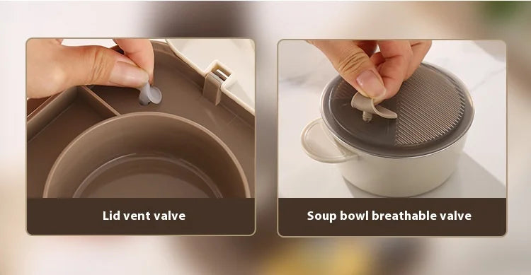 304 Stainless Steel Microwave Safe Partitioned Bento Box - Large Capacity Lunch Container for Students & Office Workers