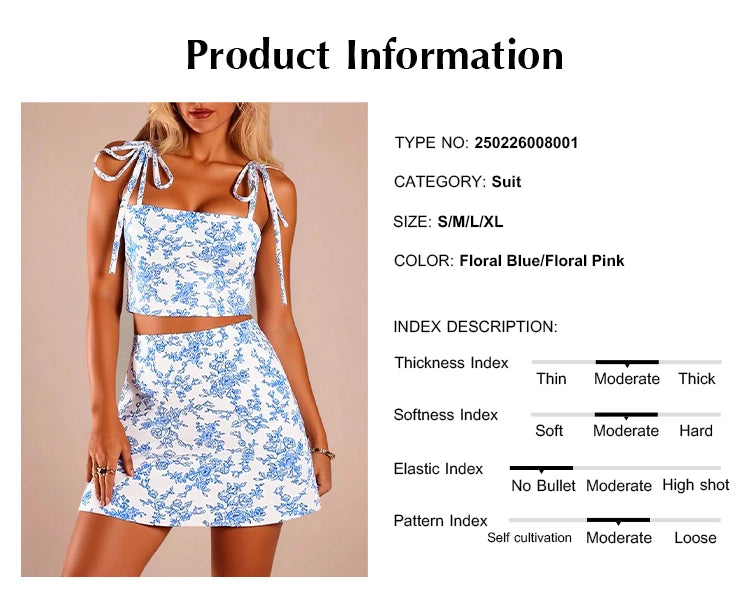 Women's Set Spring Summer Korean Fitting Slim Floral Sleeveless Square Neck Mini Wrap Dating Dresses For Ladies