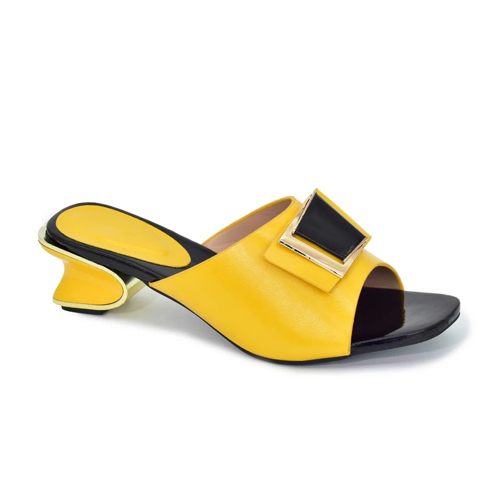 2025 Italian Women High Quality African Wedding Shoe Suitable for Spring & Autumn Pumps Sexy Buckles High Heels Shoes