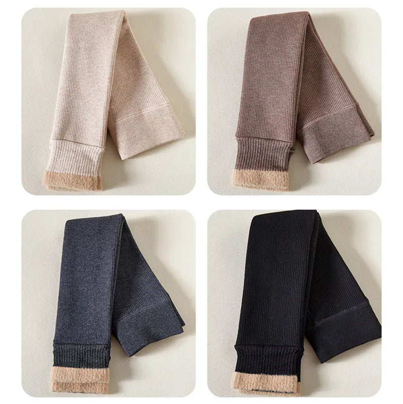 New Autumn Kids Leggings Infant Girls Solid Colour Pit Strip Render Pants Toddler Fleece Padded Warm Trousers 1-3Y Girls