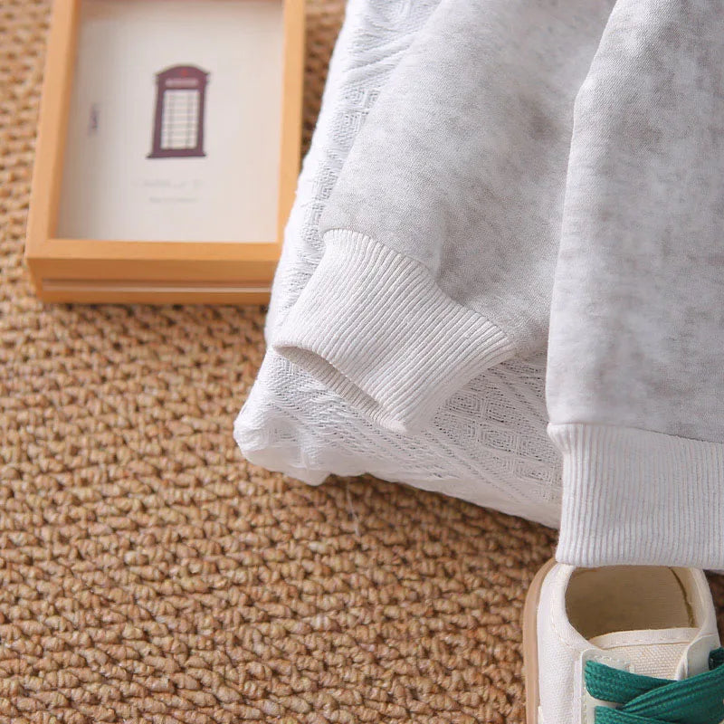 New Autumn Children Sweatshirt Set Sweet Cartoon Boys Hoodie + Sweatpants Kids 2PCS Printing Casual Suit 1-5T Unisex