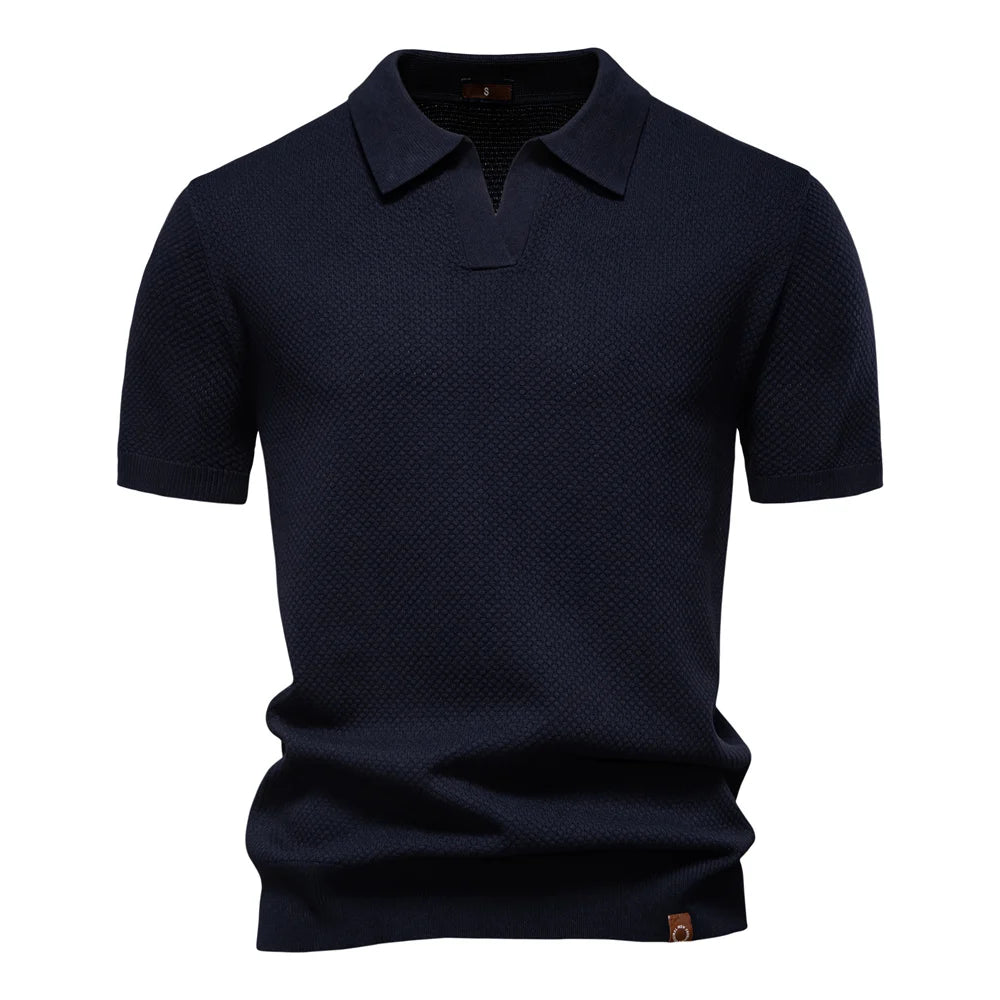 Men's Summer Breathable Polo Shirt Short Sleeve Solid Colour Casual Polo Shirts for Men Lightweight Stretch Polo ﻿