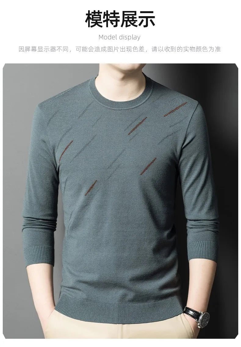Men's High-End Woollen Designer Knitted Pullover Sweater, Casual Graphic Trendy Korean Brand, and Male Jumpers