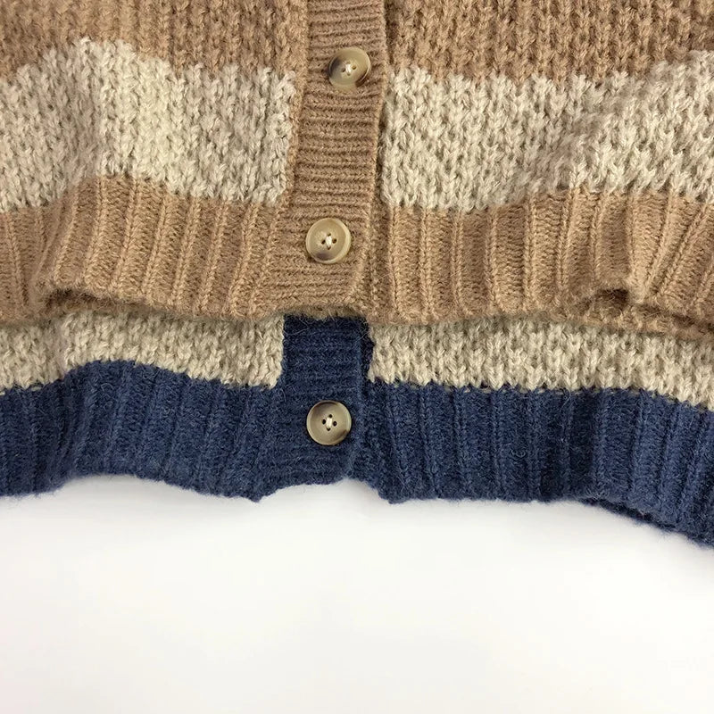 Kids Sweaters Fashion Boys Knit Cardigans Girls Sweater Coat 1-6Y Unisex