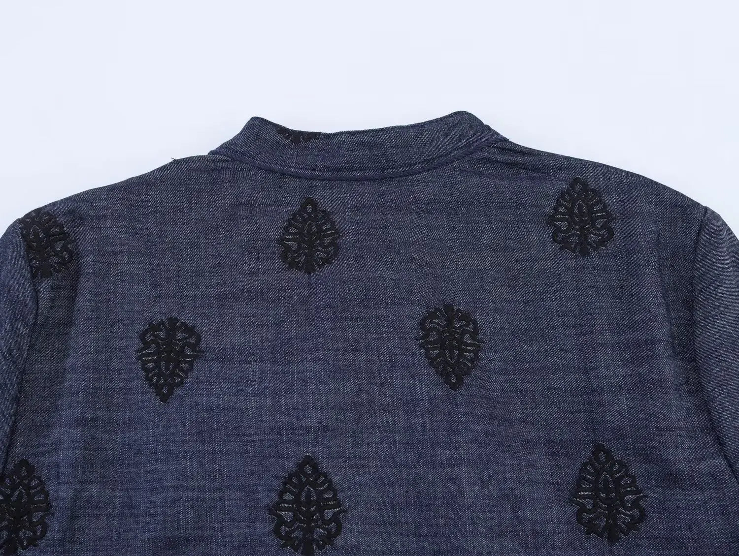 Vintage Women Long Sleeve V Neck Embroidered  Blouse Spring Summer 2025 Streetwear Tops Blusas Mujer