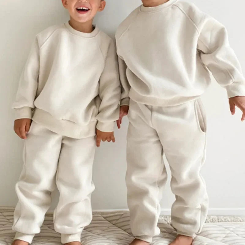 New Spring Boys Clothing Kids Girl Loose Leisure Sports Suit Children 2PCS Hoodie + Sweatpants 4-6Y Unisex