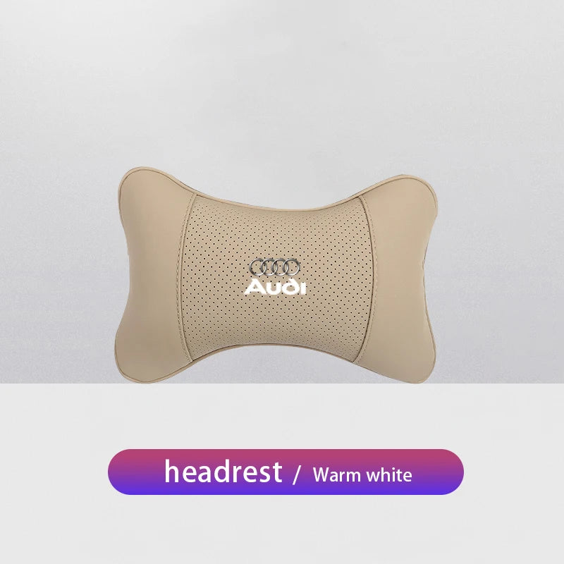 1Pcs Car Seat Headrest Auto Logo Neck Pillow For Audi Sline A1 A3 A4 A6 C7 A5 B8 B7 A7 A8 B9 B6 C6 Q2 Q3 Q5 Q7 Q8 TT S3 S4 S7 S8