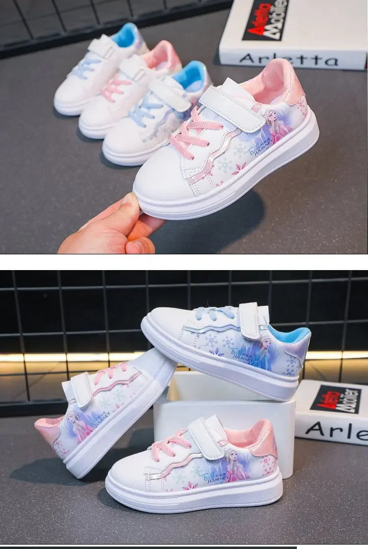 Disney Kids Girls Shoes fashion Children Sneakers Girls Elsa Frozen Princess Casual Sport Shoes Student Shoes Teen Shoes