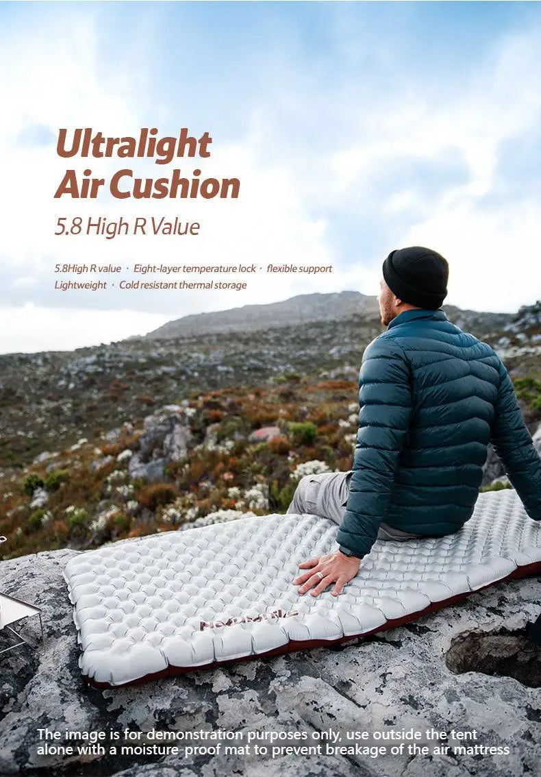Naturehike R5.8 Inflatable Mattress Thermal Insulation Air Cushion for Hiking Outdoor Sleeping Bed Pad Ultralight Folding Mat