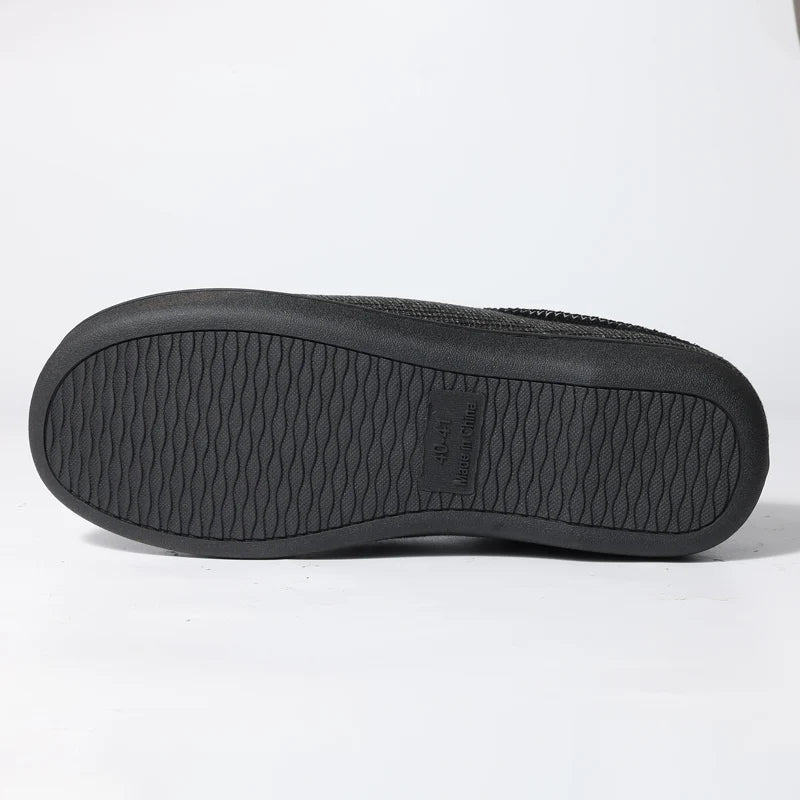 Men's Winter Warm Cotton Shoes Soft Memory Foam Casual Indoor Flat Slides Short Plush Male Fluffy Home Slippers